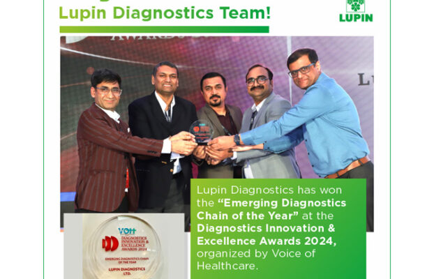 Lupin Diagnostics Bags the ‘Emerging Diagnostics Chain of the Year’ Award at the Diagnostics Innovation and Excellence Award 2024 by Voice of Healthcare